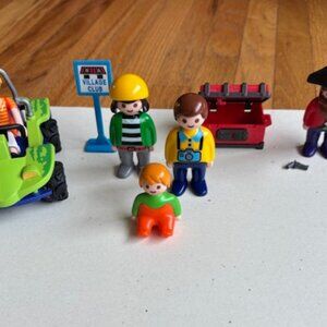 Playmobil- Baby, Pirates, Man -Treasure Chest & Gun, Lady, Terrain Buggy & Sign